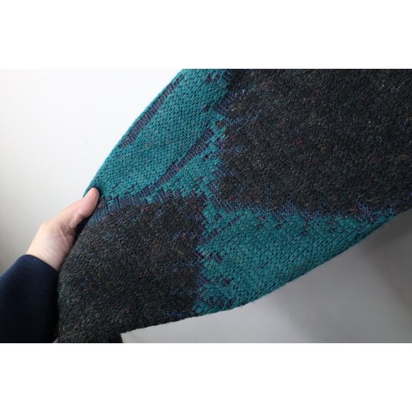 Vintage 90s Coogi Style Mens XL Ed Bassmaster Geometric Wool Blend Knit Sweater - Picture 9 of 13